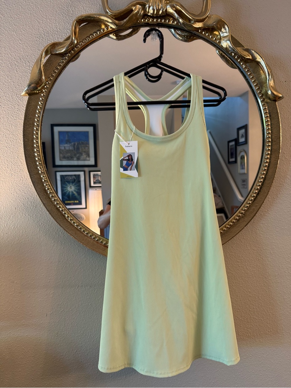 HALARA Matcha Latte Green Racerback Ribbed Dress